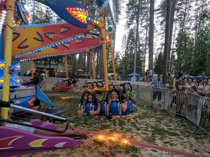 Ride The Ferris Wheel Above The Towering Pine Trees