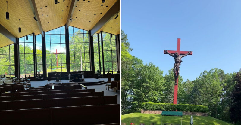This Towering 55-Foot Michigan Crucifix Ranks Among The State’s Most Striking Sacred Sites
