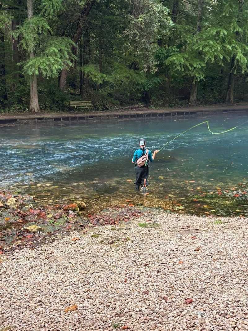 Fishing In Crystal-Clear Water