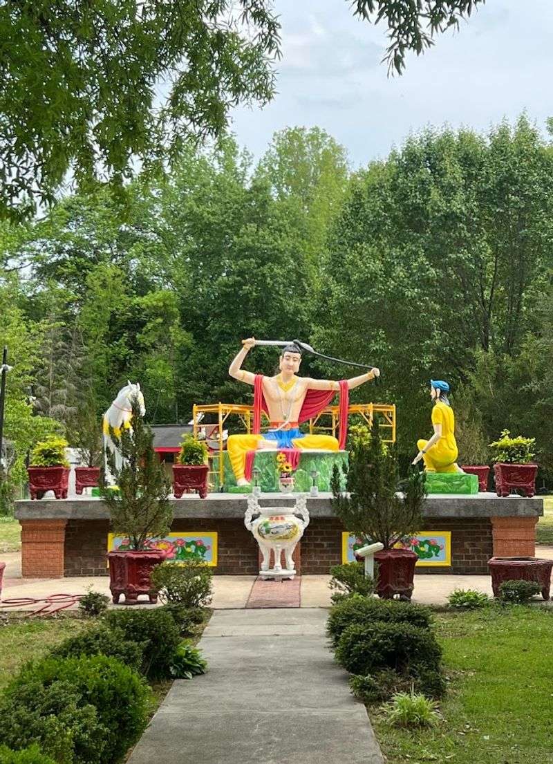 This North Carolina Buddhist Temple Has A Giant Sleeping Buddha Hiding In Plain Sight - Decor Hint Outdoor Shrines Give The Visit A Story To Follow