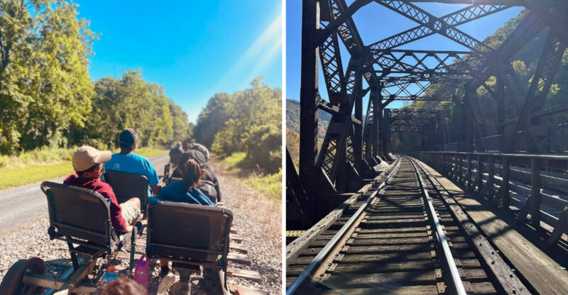 This Maryland Rail-Bike Adventure Lets You Pedal Historic Railroad Tracks Through The Mountains