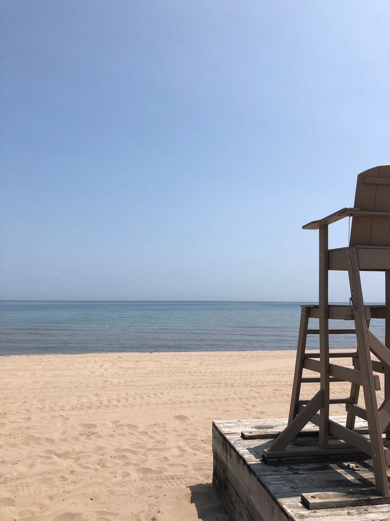 Crystal-Clear Lake Michigan Water With A Long Shallow Wading Zone