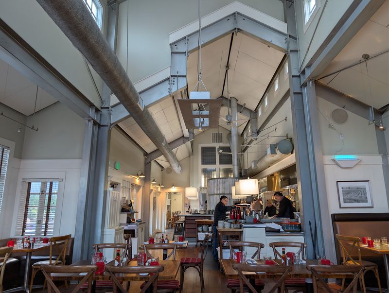 Inside, A Contemporary Roadhouse With A Vaulted Ceiling