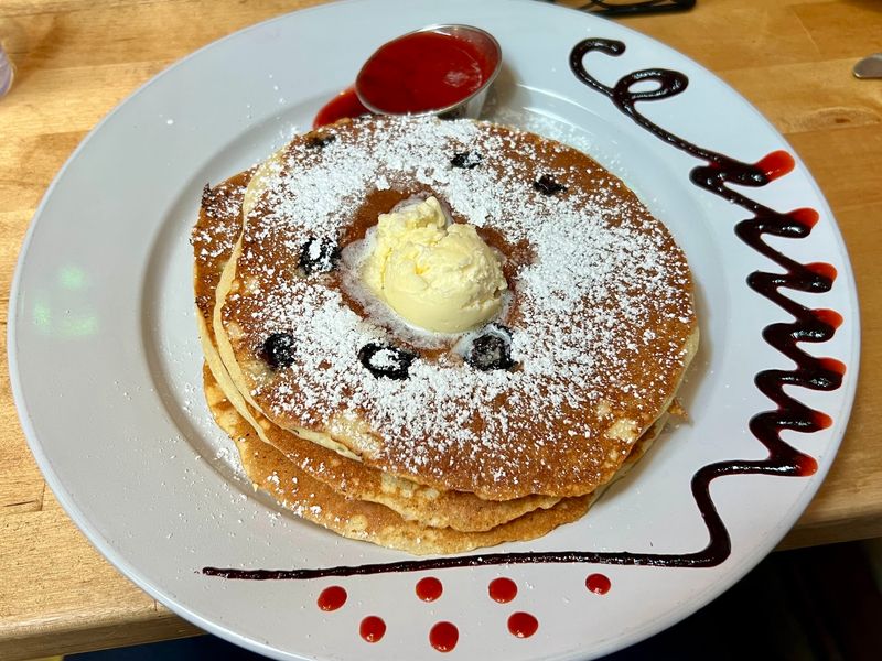 Santa Fe Blueberry Cornmeal Pancakes