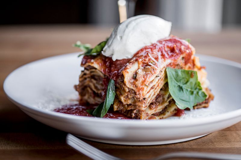 This North Carolina Italian Restaurant Stacks Its Famous Lasagna 15 Layers High - Decor Hint Order The Lasagna Bolognese That Made This Dish A Signature