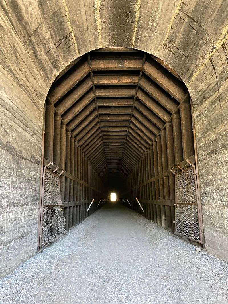 Pedal Straight Through Two Old Railroad Tunnels