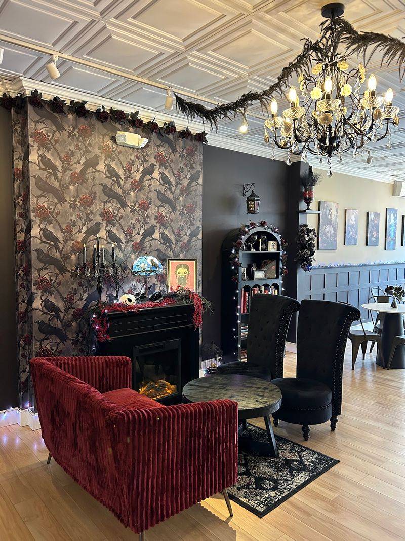 One Of Connecticut's Most Unusual Coffee Shops Feels Like A Mysterious Gothic Escape - Decor Hint Velvet Chairs Make Lingering Part Of The Experience