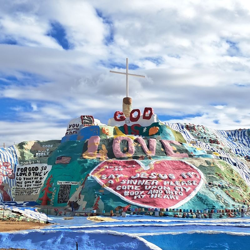 Salvation Mountain Blazes Color Near the Salton Sea