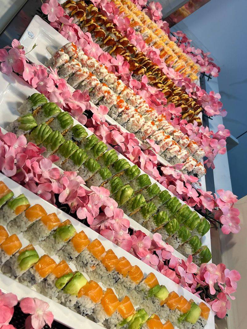 A Colorful Selection Of Sushi Rolls