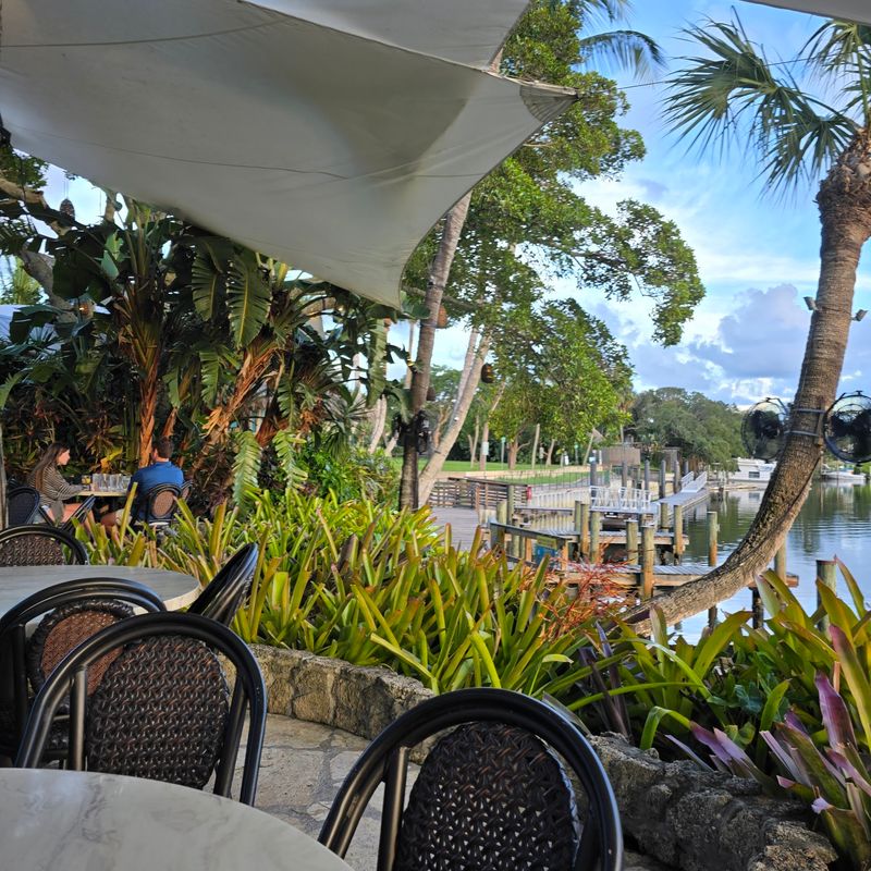 Waterfront Tables Where Boats Pull Right Up