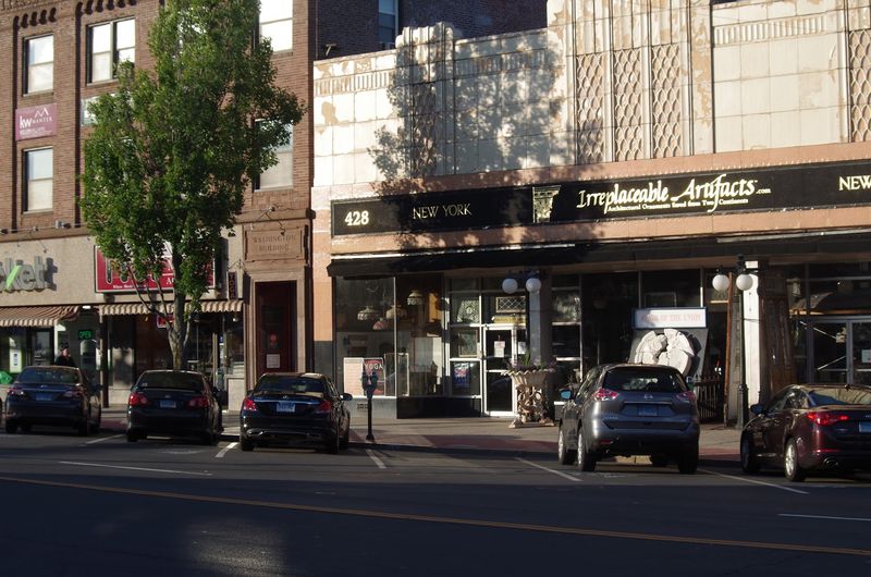 North Main Street Leads To A Massive Former Mill