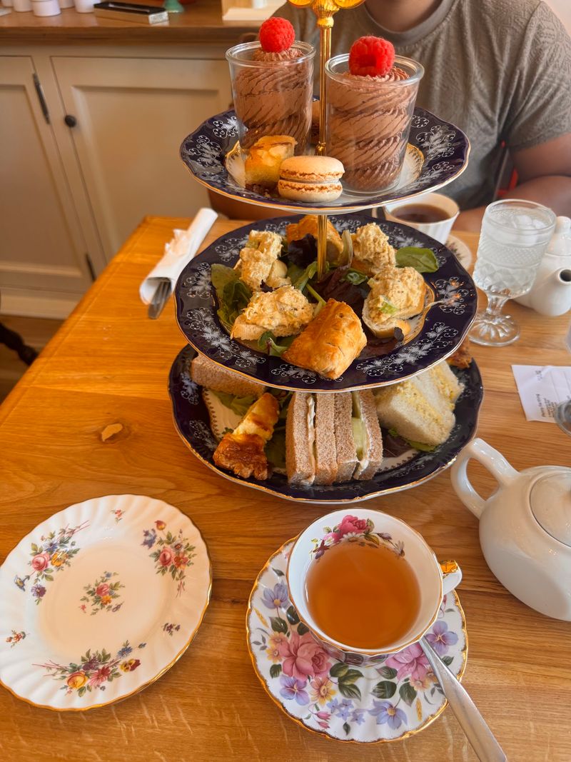 Finger Sandwiches And Quiche On The Tea Stand