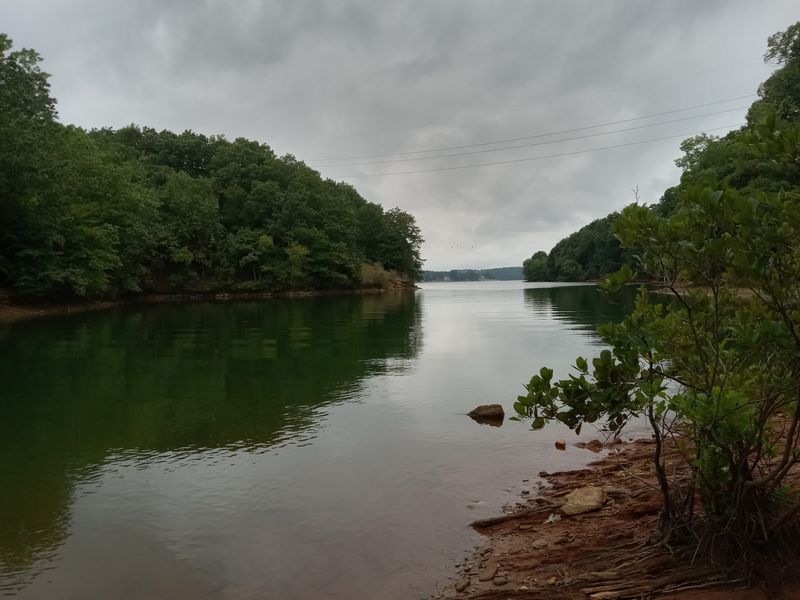 Lake Lanier Views That Appear Suddenly Around A Trail Bend