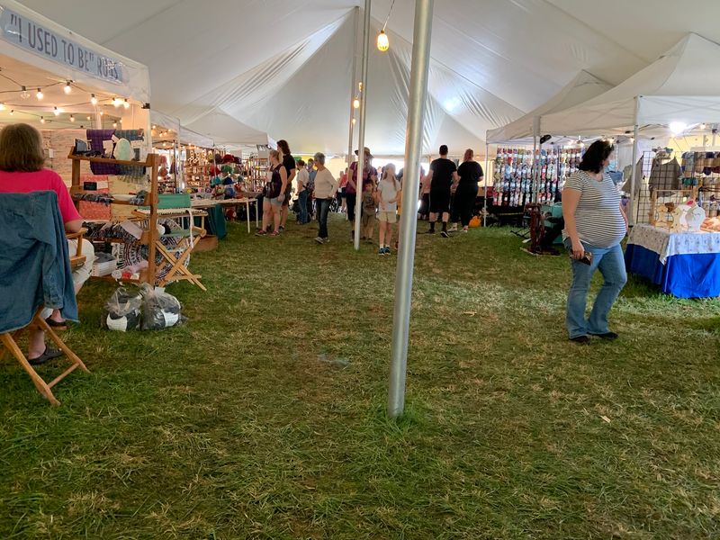 Booths Stacked With Handmade Wool Goods