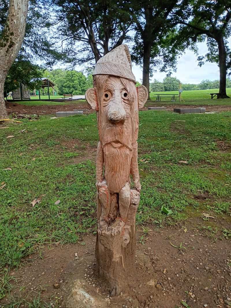 Faces Carved Into Old Cedar Trees