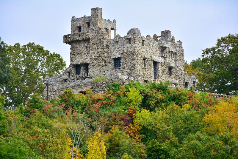Gillette Castle Appears Along The River