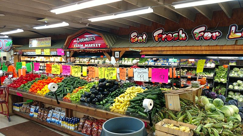 Fresh Produce Piled High And Priced Right