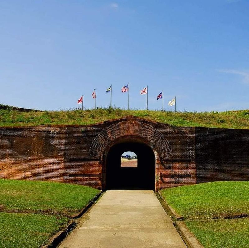 Brick Ramparts Facing The Open Gulf
