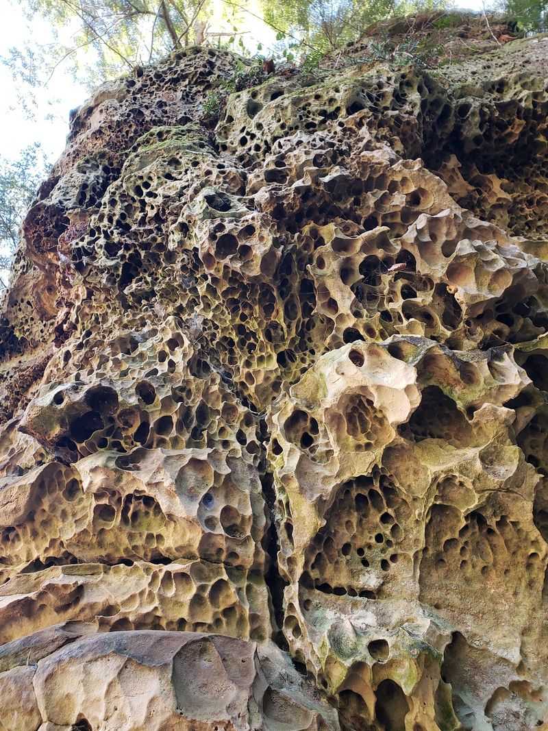 Sandstone Walls Shaped By Thousands Of Years Of Erosion