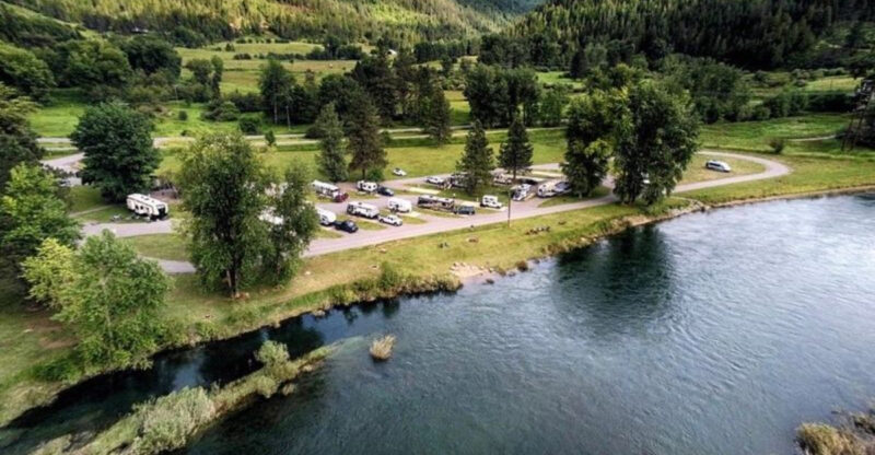 This Idaho Campground Has A River Right Outside Your Tent With Tubing, Swimming, And Mountain Views