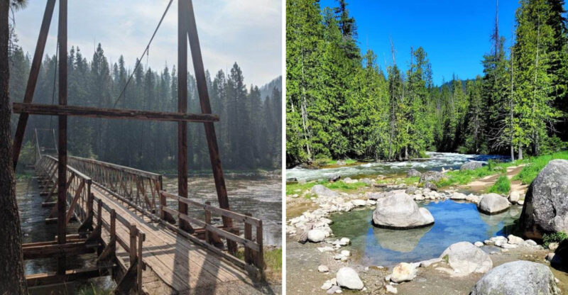 This 2.3-Mile Hike In Idaho Leads You To A Swinging Suspension Bridge Hidden In The Woods