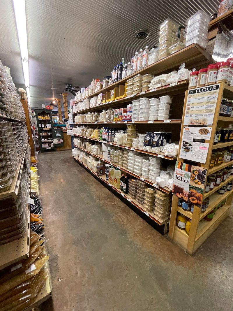 Shelves Of Jam And Pickles At Habegger's Amish Market
