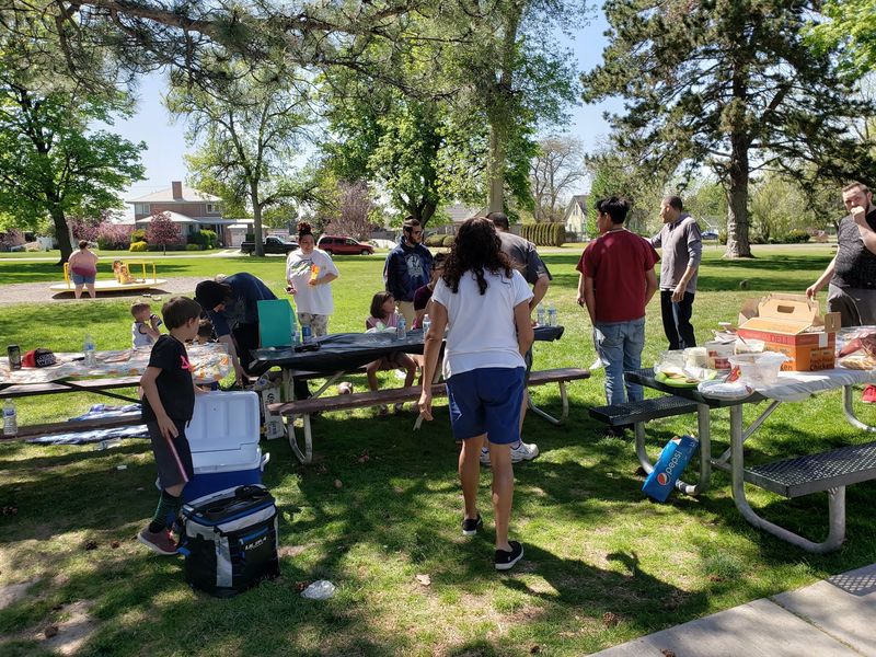 Picnic Tables and Benches Under the Canopy