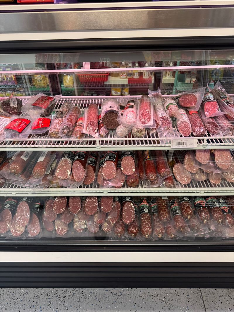 More Than a Hundred Sausages Behind Glass