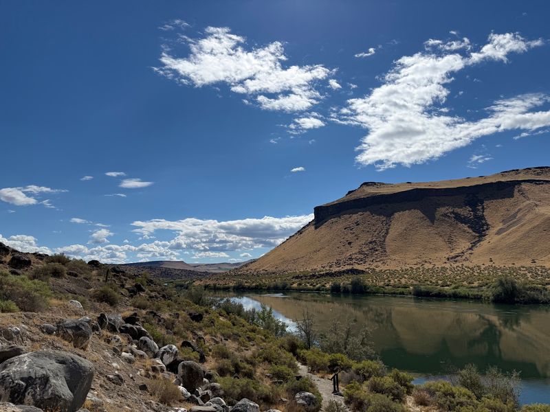 An Idaho Riverfront Trail Leads You To Ancient Petroglyphs On Volcanic Rock - Decor Hint Footpaths On Both Riverbanks