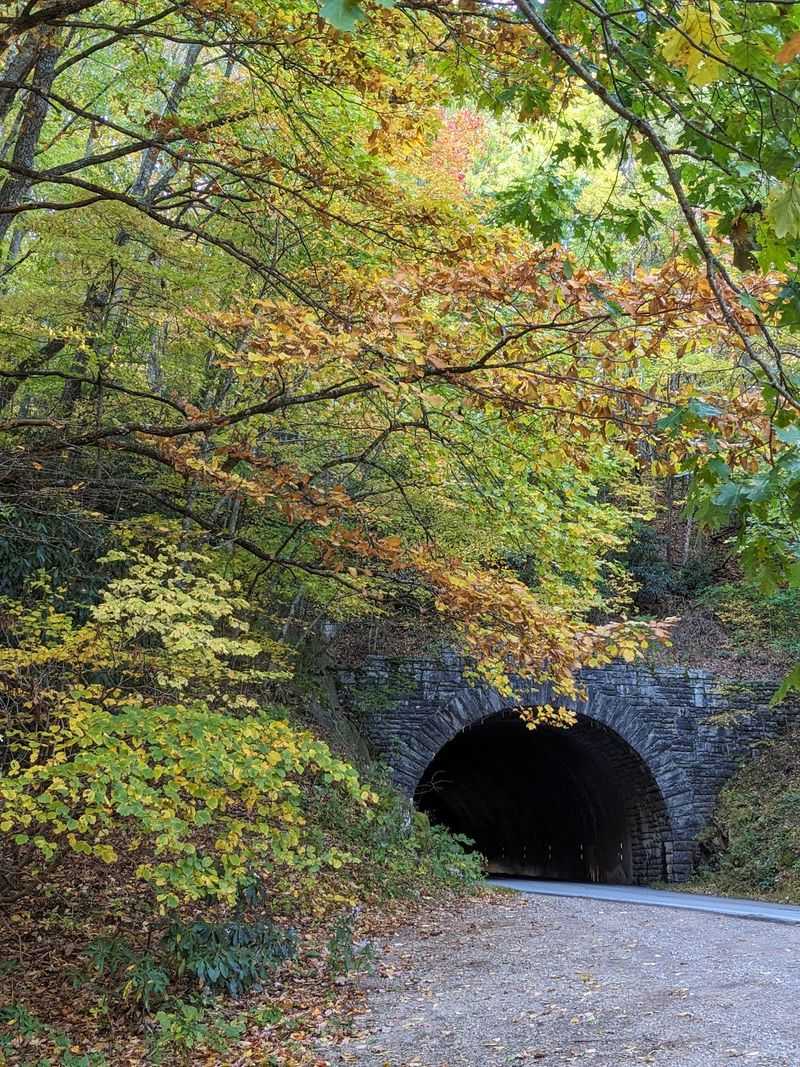 This North Carolina Tunnel Sits Along 114 Miles Of Jaw Dropping Fall Color - Decor Hint October Is When The Forest Around The Stone Entrance Really Shows Off