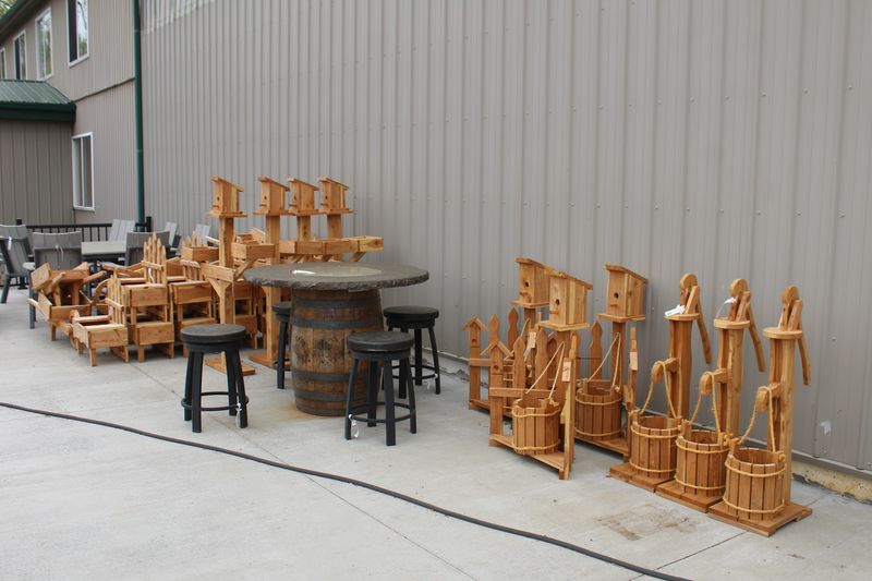 Quilts, Baskets, And Leatherwork Done By Hand