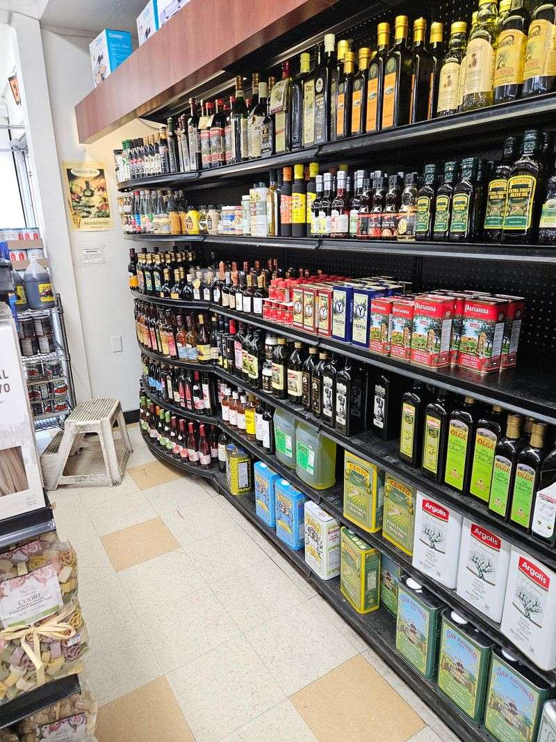 Shelves Stocked With Imported Italian Groceries