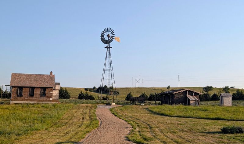 Windmill, Trail, and Picnic Tables Out Back