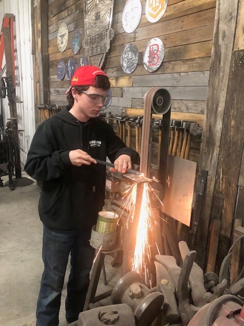 This Nebraska Blacksmith Shop Lets Total Beginners Hammer Out Their Own Knife From A Railroad Tie - Decor Hint Safety Comes Before the First Swing