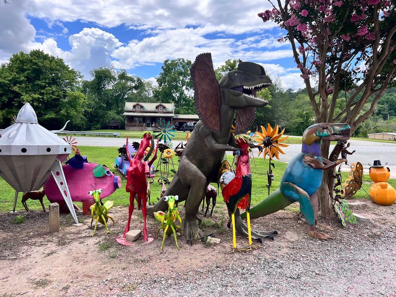 This Massive Georgia Roadside Shop Is Packed With Thousands Of Colorful Metal Treasures - Decor Hint Where Dinosaurs And Dragons Share The Spotlight