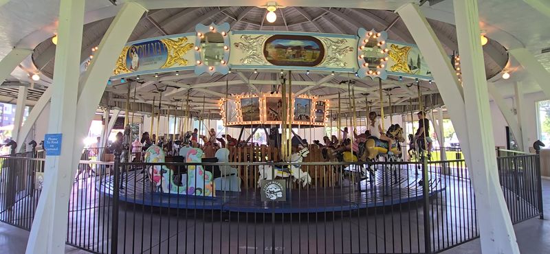 Hand-Carved Wooden Horses Still Circle On The Restored 1920s Idaho Centennial Carousel In Rexburg - Decor Hint Under the Porter Park Dome