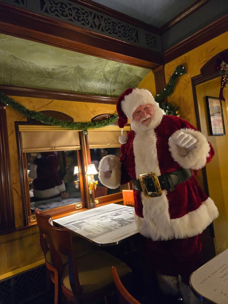 Santa Actually Comes Aboard To Visit Families During The Ride