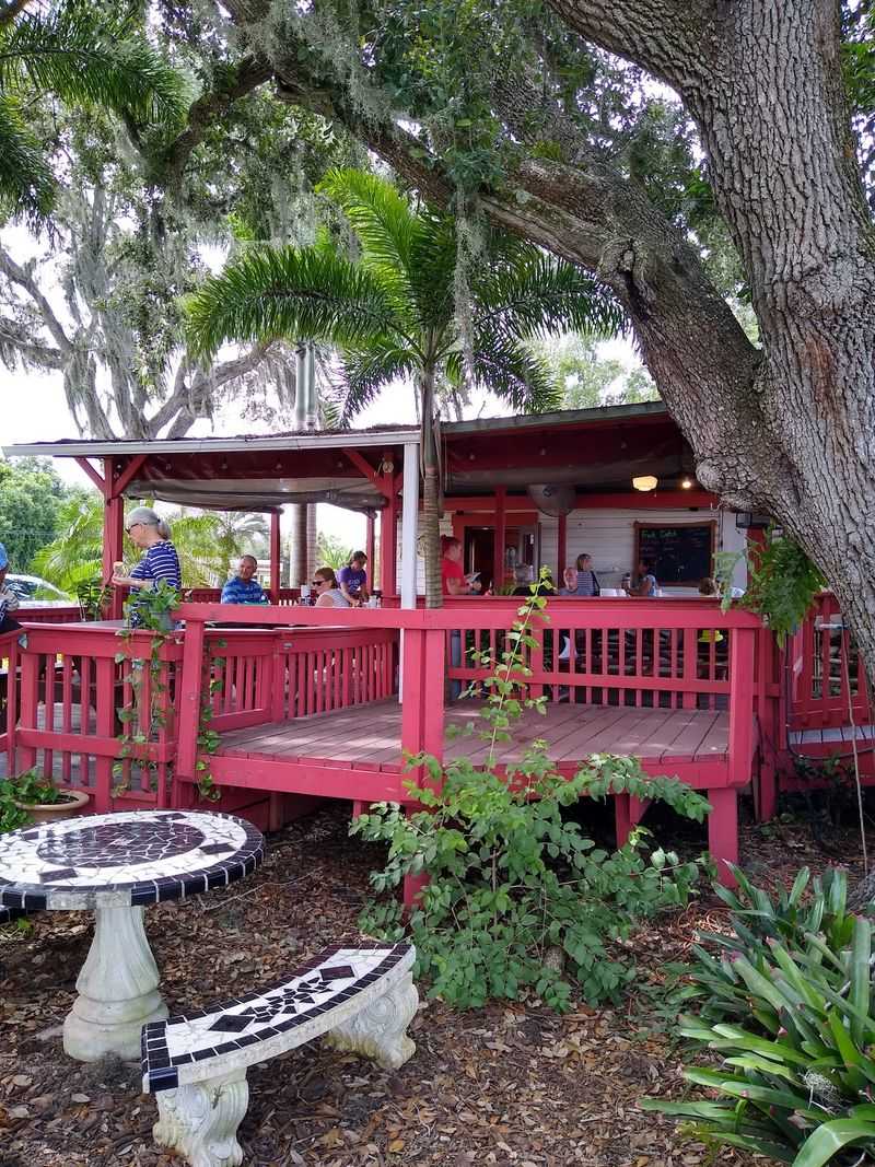 Picnic Tables, Oak Shade, and a Koi Pond