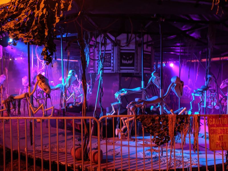 This California Haunted Hayride Drops You Into A Cursed Town Stuck On Halloween Night In 1985 - Decor Hint The Scary-Go-Round Is Exactly What It Sounds Like