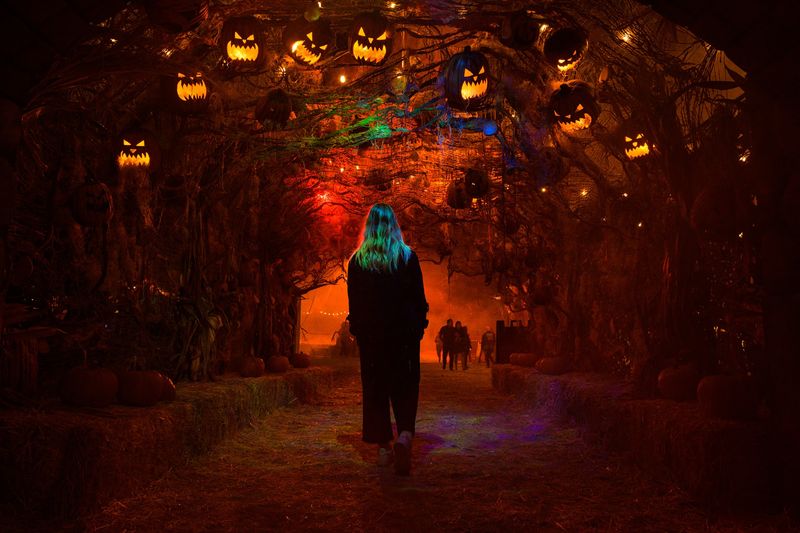 This California Haunted Hayride Drops You Into A Cursed Town Stuck On Halloween Night In 1985 - Decor Hint Midnight Falls Is Stuck On Halloween Night In 1985