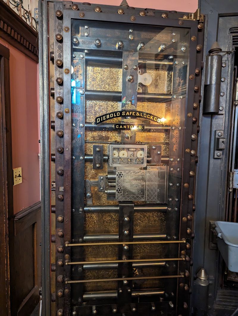 The Old Bank Vault Still Commands Attention Inside