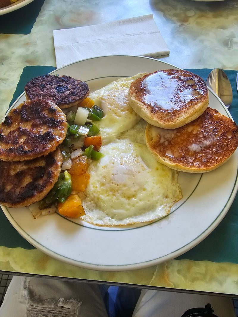 Eggs And Home Fries Keep Plates Hearty