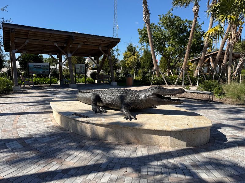 Kids, Dogs And Bronze Alligators