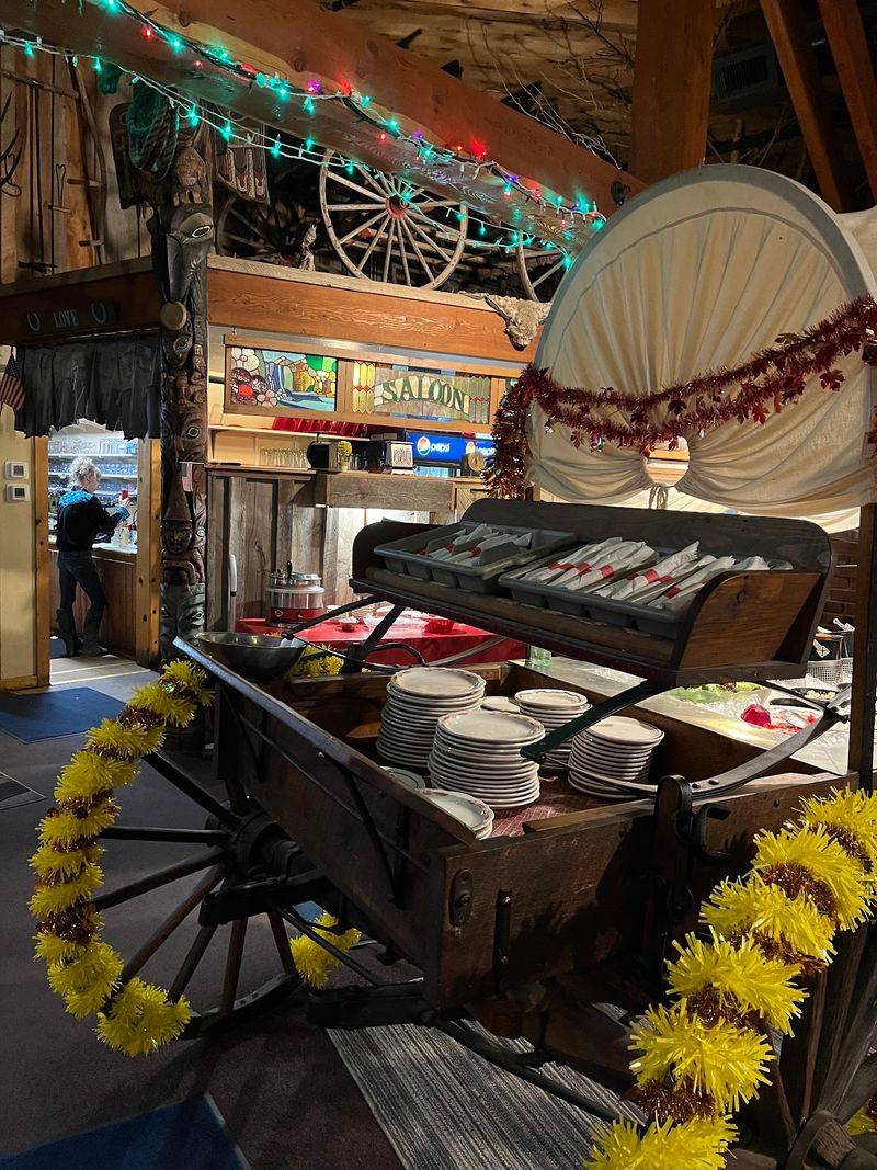 The Chuck Wagon Salad Bar Is An Actual Wagon
