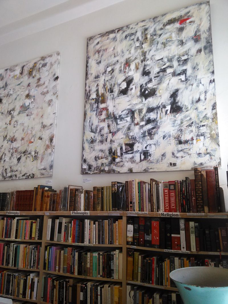 Abstract Paintings Turning The Shop Into A Small Gallery