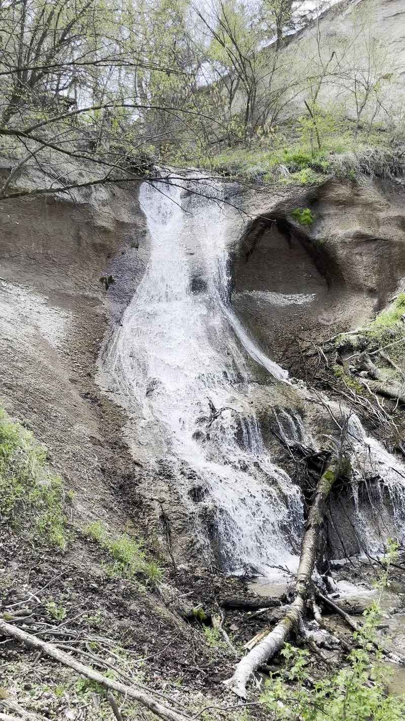 Rock Layers That Built a Waterfall