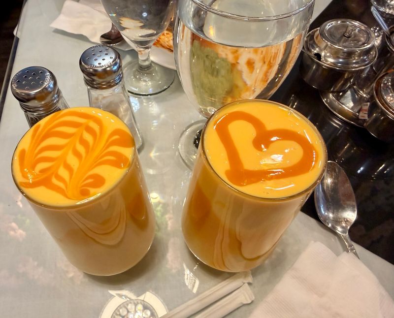 Mango Lassi With A Heart Drawn On Top