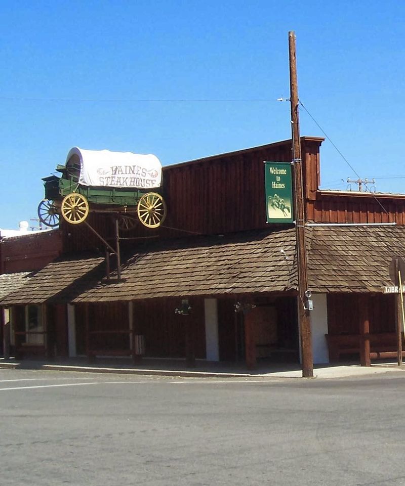 A Wagon Wheel Sign Marks The Spot