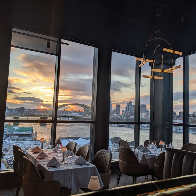 Floor-To-Ceiling Windows Frame The Ohio River
