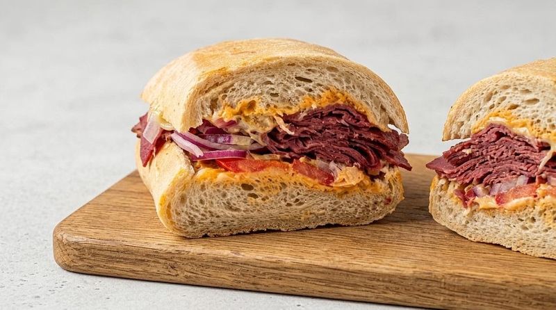 Pastrami Piled On Warm Sourdough